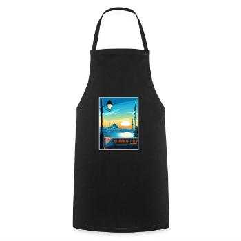 Istanbul Décoration Turquie Vintage Affiche De Voyage - Tablier de cuisine - noir - Devant - AI Model Male 185 dark (185cm)