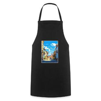 Braga Portugal Vintage voyage affiche WPA Souvenir - Tablier de cuisine - noir - Devant - AI Model Male 185 dark (185cm)