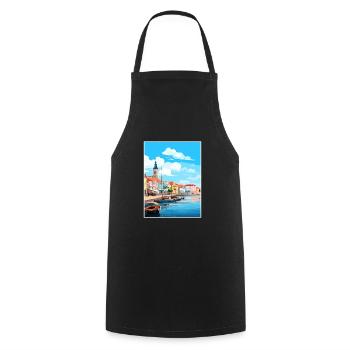 Aveiro Portugal Vintage Travel Poster WPA Souvenir - Cooking Apron - black - Front - AI Model Male 185 dark (185cm)