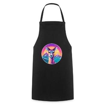 Antilope aquarelle dessin animé kawaii animal animal Colo - Tablier de cuisine - noir - Devant - AI Model Male 185 dark (185cm)