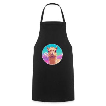 Camel Watercolor Cartoon Kawaii Pet Animal Colorfu - Cooking Apron - black - Front - AI Model Male 185 dark (185cm)
