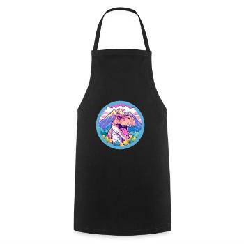 Dinosaure Aquarelle Dessin Animé Kawaii Animal Animal Colo - Tablier de cuisine - noir - Devant - AI Model Male 185 dark (185cm)