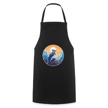 Blue Jay Watercolor Cartoon Kawaii Pet Animal Colo - Cooking Apron - black - Front - AI Model Male 185 dark (185cm)