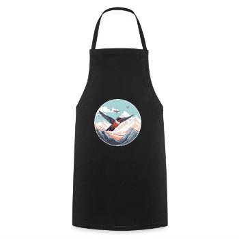 Colibri Aquarelle Dessin Animé Kawaii Animal De Compagnie C - Tablier de cuisine - noir - Devant - AI Model Male 185 dark (185cm)