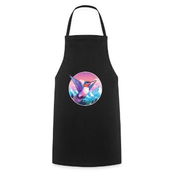 Colibri Aquarelle Dessin Animé Kawaii Animal De Compagnie C - Tablier de cuisine - noir - Devant - AI Model Male 185 dark (185cm)