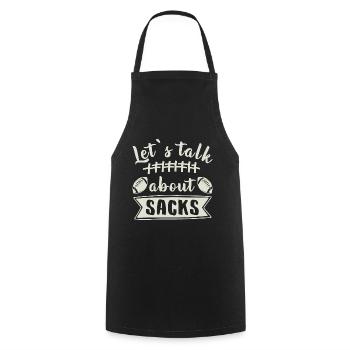 Let`s Talk About Sacks Lustiger Football Spruch - Kochschürze - Schwarz - Vorne - AI Model Male 185 dark (185cm)