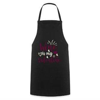 Le vin est mon dicton de vin drôle de la Saint-Valentin - Tablier de cuisine - noir - Devant - AI Model Male 185 dark (185cm)