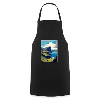 Isle Of Skye Scotland Vintage Travel Poster WPA - Cooking Apron - black - Front - AI Model Male 185 dark (185cm)
