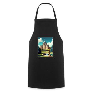 Castle Howard England Vintage Travel Poster WPA - Cooking Apron - black - Front - AI Model Male 185 dark (185cm)