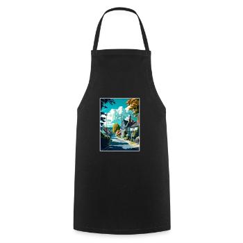 Sevenoaks England Kent Vintage Travel Poster WPA - Cooking Apron - black - Front - AI Model Male 185 dark (185cm)