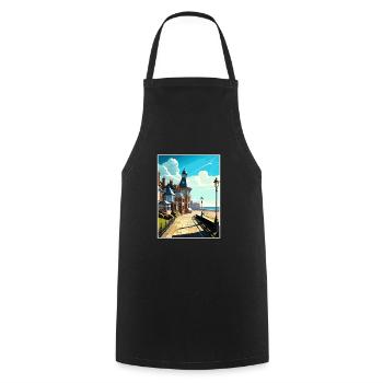 Herne Bay England Kent Vintage Travel Poster WPA - Cooking Apron - black - Front - AI Model Male 185 dark (185cm)