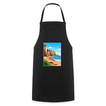 Torquay Cliffs England Vintage Reiseposter WPA - Kochschürze - Schwarz - Vorne - AI Model Male 185 dark (185cm)