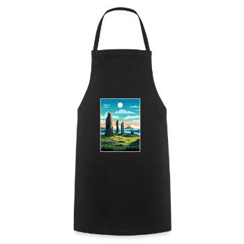 Isle Of Lewis Schottland Vintage Reiseposter WPA - Kochschürze - Schwarz - Vorne - AI Model Male 185 dark (185cm)