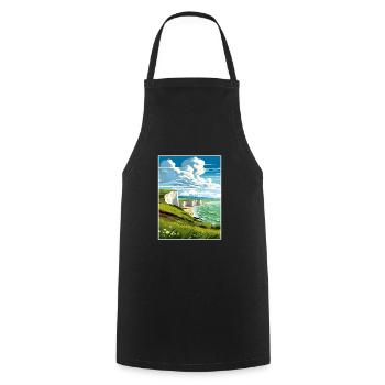 Sept sœurs Sussex Vintage voyage affiche WPA Art - Tablier de cuisine - noir - Devant - AI Model Male 185 dark (185cm)