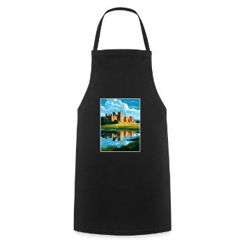Leeds Castle England Vintage Travel Poster WPA Art - Cooking Apron - black - Front - AI Model Male 185 dark (185cm)