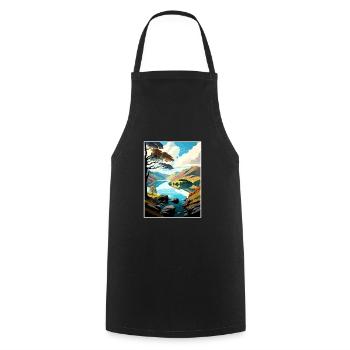 Ullswater Decoration Vintage Travel Poster WPA Art - Cooking Apron - black - Front - AI Model Male 185 dark (185cm)
