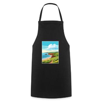 St Bees Head Cumbria Vintage voyage affiche WPA Art - Tablier de cuisine - noir - Devant - AI Model Male 185 dark (185cm)
