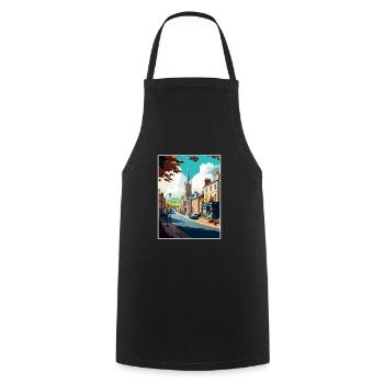 Ulverston Decoration Vintage Travel Poster WPA Art - Cooking Apron - black - Front - AI Model Male 185 dark (185cm)