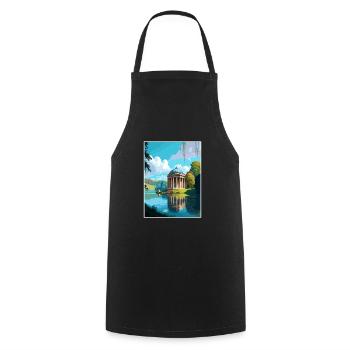 Stourhead Decoration Vintage Travel Poster WPA Art - Cooking Apron - black - Front - AI Model Male 185 dark (185cm)