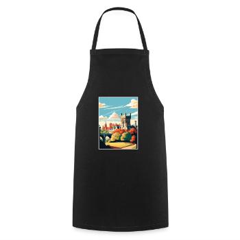 Cardiff Castle Wales Vintage Reiseposter WPA Kunst - Kochschürze - Schwarz - Vorne - AI Model Male 185 dark (185cm)