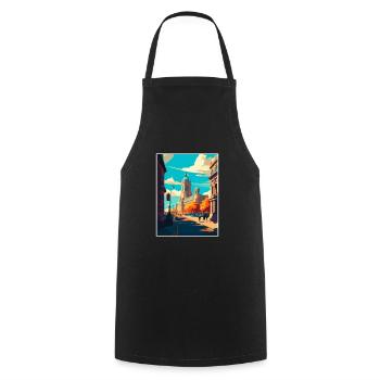 Liverpool England Vintage Travel Poster Souvenir - Cooking Apron - black - Front - AI Model Male 185 dark (185cm)