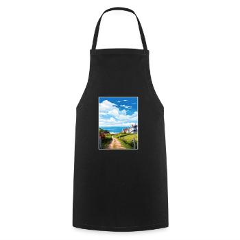 St Agnes Cornwall Vintage Travel Poster Souvenir - Cooking Apron - black - Front - AI Model Male 185 dark (185cm)