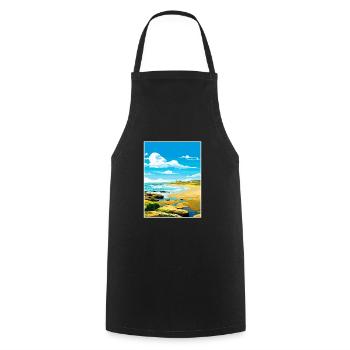 Porthcawl Cornwall Vintage Travel Poster Souvenir - Cooking Apron - black - Front - AI Model Male 185 dark (185cm)