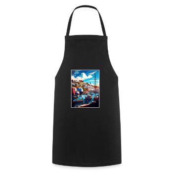 Brixham Angleterre Royaume-Uni Vintage voyage affiche Souvenir - Tablier de cuisine - noir - Devant - AI Model Male 185 dark (185cm)