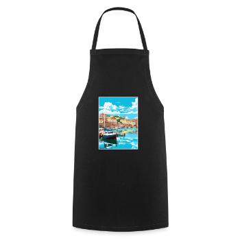 Brixham Angleterre Royaume-Uni Vintage voyage affiche Souvenir - Tablier de cuisine - noir - Devant - AI Model Male 185 dark (185cm)