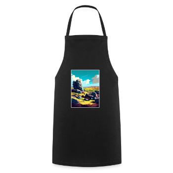 Bodmin Moor England Vintage Travel Poster Souvenir - Cooking Apron - black - Front - AI Model Male 185 dark (185cm)