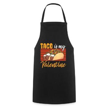 taco is my valentine - Kochschürze - Schwarz - Vorne - AI Model Male 185 dark (185cm)