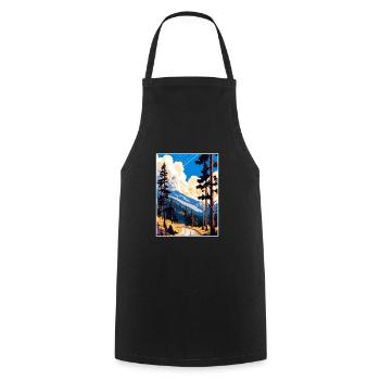 Angeles National Forest California Travel Poster - Cooking Apron - black - Front - AI Model Male 185 dark (185cm)