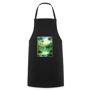 Rainbow Springs State Park Florida Travel Poster - Cooking Apron - black - Front - AI Model Male 185 dark (185cm)