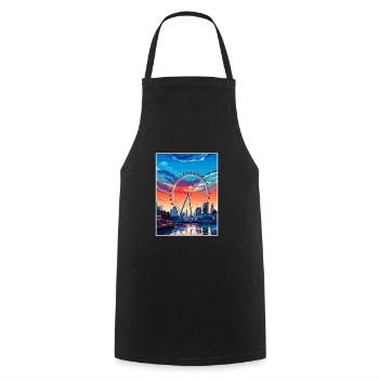 London Eye Vintage Travel Poster WPA Souvenir - Cooking Apron - black - Front - AI Model Male 185 dark (185cm)
