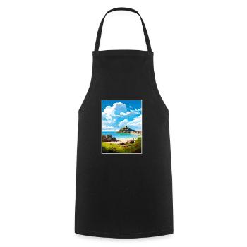 Marazion Cornwall Vintage voyage affiche Souvenir - Tablier de cuisine - noir - Devant - AI Model Male 185 dark (185cm)