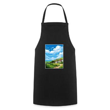 St Agnes Cornwall Vintage Travel Poster Souvenir - Cooking Apron - black - Front - AI Model Male 185 dark (185cm)