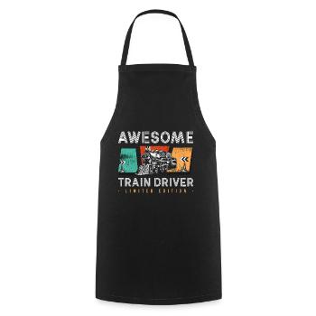 Train Driver Railway Worker Occupation Station - Cooking Apron - black - Front - AI Model Male 185 dark (185cm)