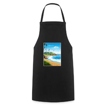 Laguna Beach Kalifornien Vintage Reiseposter WPA - Kochschürze - Schwarz - Vorne - AI Model Male 185 dark (185cm)