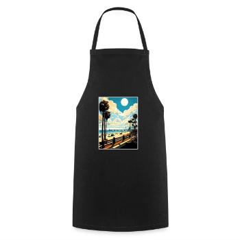 Newport Beach Kalifornien Vintage Reiseposter WPA - Kochschürze - Schwarz - Vorne - AI Model Male 185 dark (185cm)