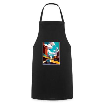 Rochester New York State Vintage Travel Poster WPA - Cooking Apron - black - Front - AI Model Male 185 dark (185cm)
