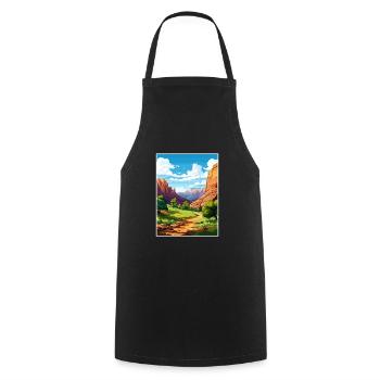Zion National Park Utah Vintage Travel Poster WPA - Cooking Apron - black - Front - AI Model Male 185 dark (185cm)