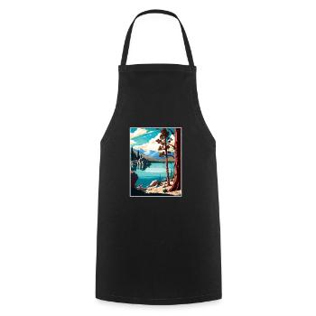 Big Bear Lake California Vintage Travel Poster WPA - Cooking Apron - black - Front - AI Model Male 185 dark (185cm)