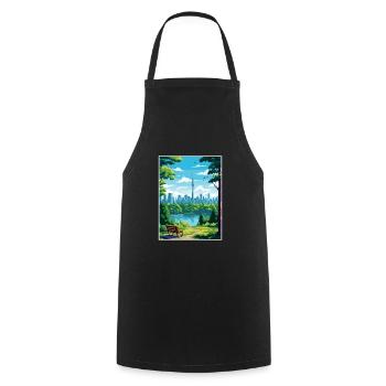 Toronto Canada décoration Vintage affiche de voyage - Tablier de cuisine - noir - Devant - AI Model Male 185 dark (185cm)