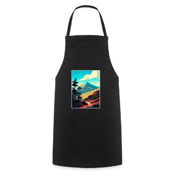 Mont Tamalpais Californie Vintage affiche de voyage - Tablier de cuisine - noir - Devant - AI Model Male 185 dark (185cm)