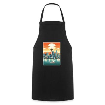 Vancouver Canada décoration Vintage affiche de voyage - Tablier de cuisine - noir - Devant - AI Model Male 185 dark (185cm)