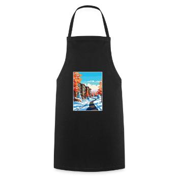 Seven Springs Resort Pennsylvania Travel Poster - Cooking Apron - black - Front - AI Model Male 185 dark (185cm)