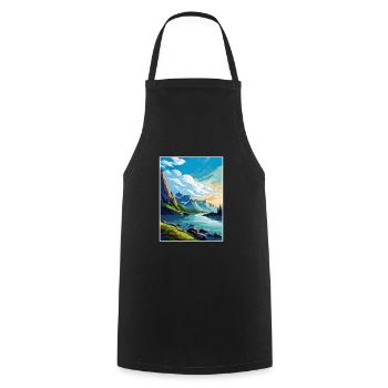 Kenai Fjords Nationalpark Alaska Reiseposter - Kochschürze - Schwarz - Vorne - AI Model Male 185 dark (185cm)