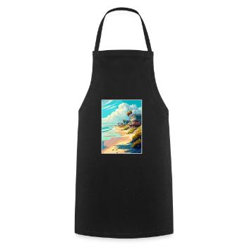 Affiche de voyage Vintage de Salt Creek Beach en Californie - Tablier de cuisine - noir - Devant - AI Model Male 185 dark (185cm)