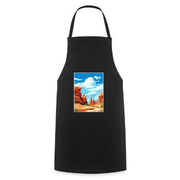 Große Treppe Utah Wüste Vintage Reiseposter - Kochschürze - Schwarz - Vorne - AI Model Male 185 dark (185cm)