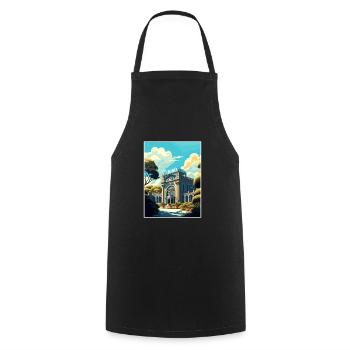 The Bronx Zoo New York State Vintage Travel Poster - Cooking Apron - black - Front - AI Model Male 185 dark (185cm)